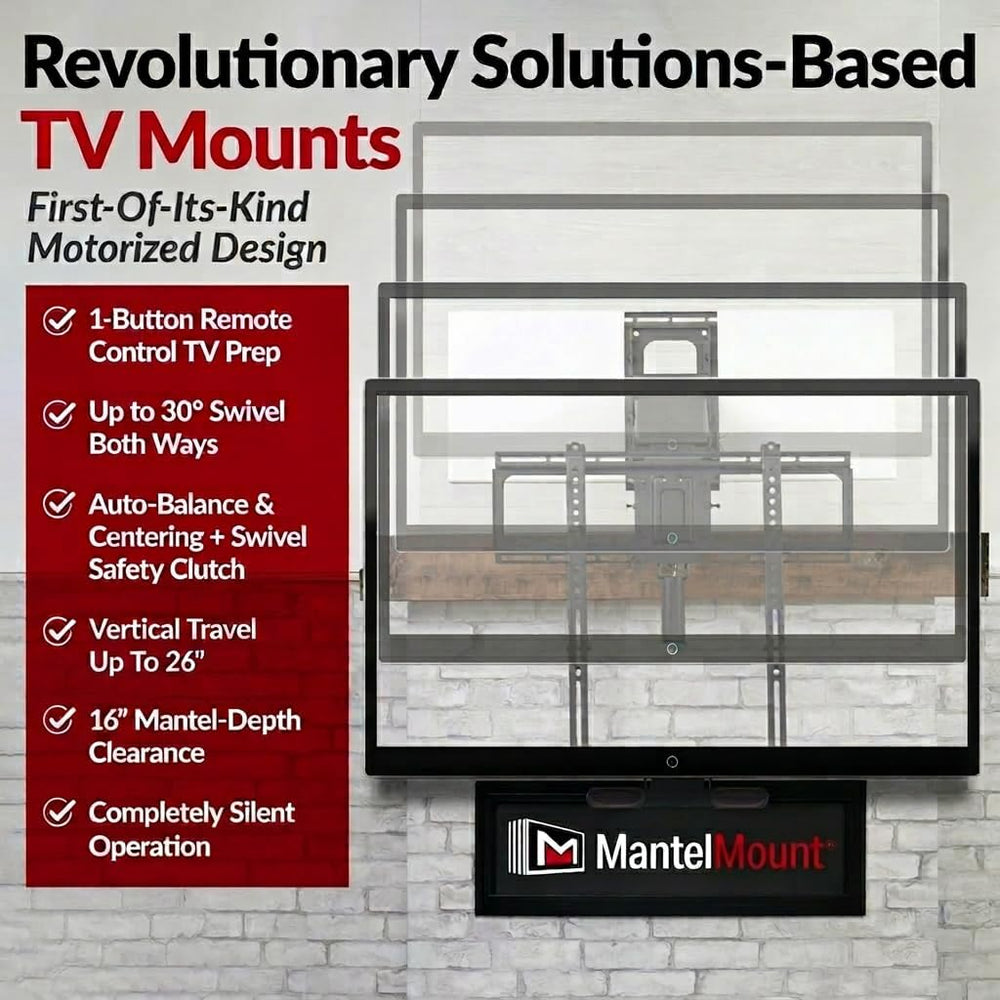 MantelMount MM815 Motorized Remote Control Pull Down TV Mount with Automated ...