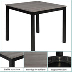 Dining Table Set for 4, 5-Piece Kitchen Table & Chairs Set with Square Wooden Table & 4 Upholstered Chairs, 35.5'' Dinner Set with Solid Wood Legs & Curved Backrest for Kitchen, Black