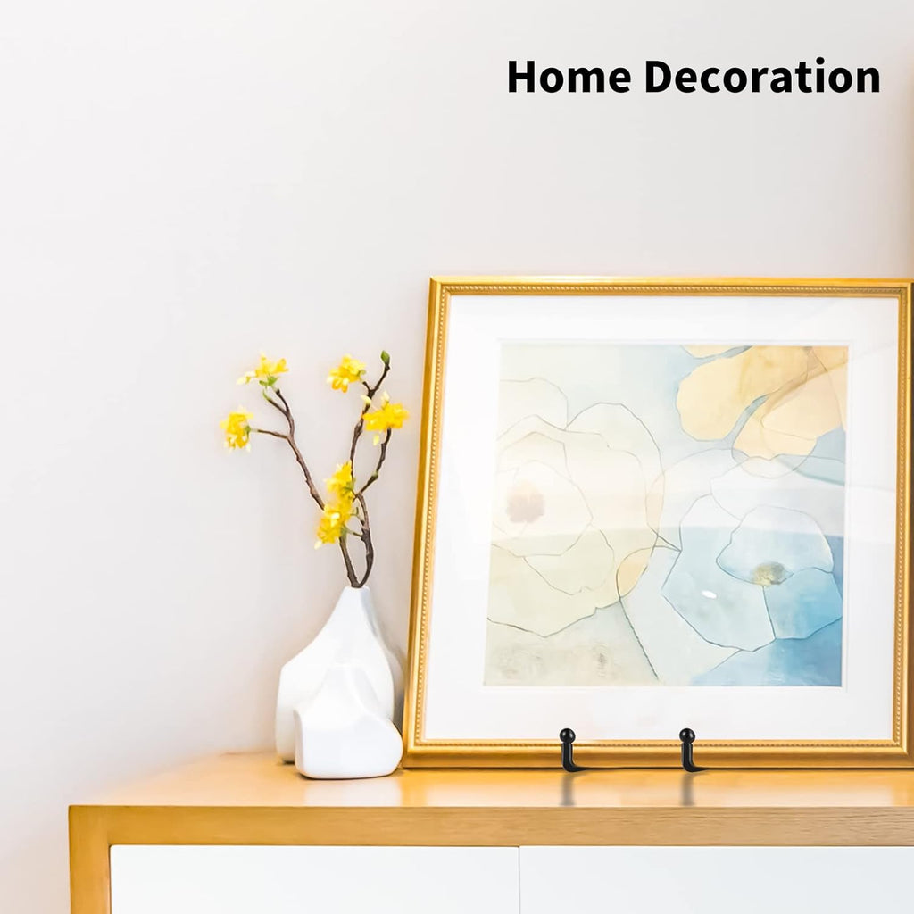 Decolore 6 Inch 5 Pack Black Metal Display Stands Plate Holder Display Stands for Picture, Decorative Plate, Book, Photo Easel, Artistic Work