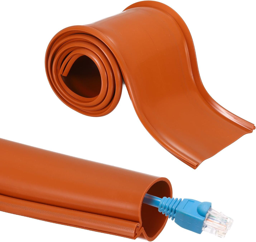 MECCANIXITY 3.3ft Cable Management Sleeve, 1 3/8 Inch, ID Flexible Cord Wires Hider Cover Insulation Snap-fit Protector for Substation, High-Voltage Electrical Networks, Red