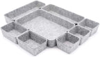 Welaxy Desk Drawer organizers tray Felt storage bins aesthetics room décor for home office dorm closet decluttering minimalist lifestyle (Gray)