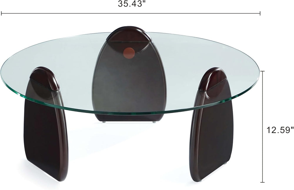 Manhattan Comfort Artesia 2 Piece Set, Round End and Coffee Tables with with ...