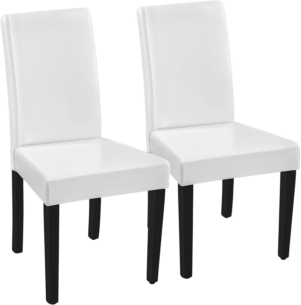 Yaheetech Dining Chairs Set of 2 Upholstered Kitchen Chairs White