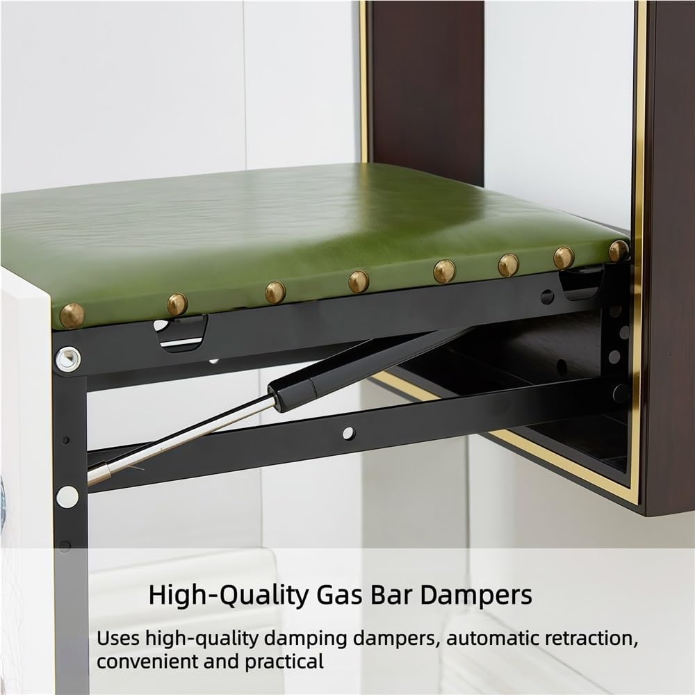 Wall Mounted Folding Stool, Hidden Flip-Down Entryway Seat, Padded Folding Chair for Hallway, Corridor, Bedroom - Space-Saving Design
