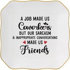 Coworker Gifts for Women Jewelry Dish Tray - Co worker New Job Going Away Farewell Gifts for Coworkers Women Birthday Christmas Retirement Thank You Gift - A Job Made Us Coworkers&Friends