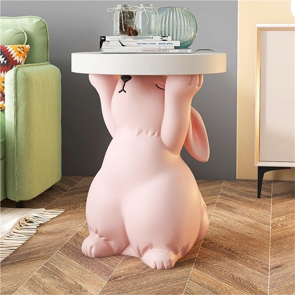 Side Table for Couch, Cute Style Rabbit Shape End Table, Living Room Decor wi...