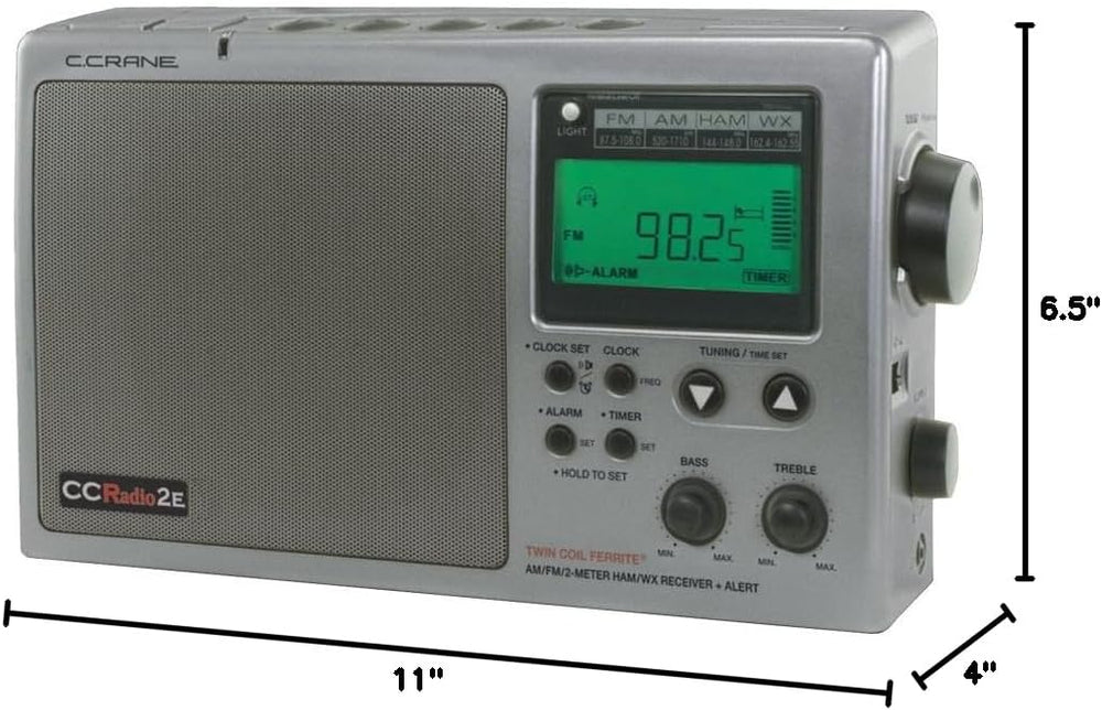 C. Crane CC Radio-2E Enhanced Portable AM FM Weather and 2-Meter Ham Band (Ti...