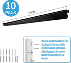 10 Pack 13‑Inch Adjustable Wire Shelf Brackets – Heavy‑Duty Double‑Track Closet & Wall Shelving System Supports（Black）