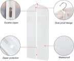 Zilink Dress Garment Bag for Storage Dress Cover Bag for Long Dresses 72 in | 3 in Gusseted, Clear Window, Dress Protector Bag for Long Evening Dresses, Fur Coat, Long Dress, Gown Closet Storage, 2 Pack