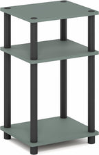 Furinno JUST Side Table, 3-Tier End Table, Open Shelves Night Stand, Bedside Table, Toolless Assembly, for Living Room, Bedroom, Bathroom, Sage Green