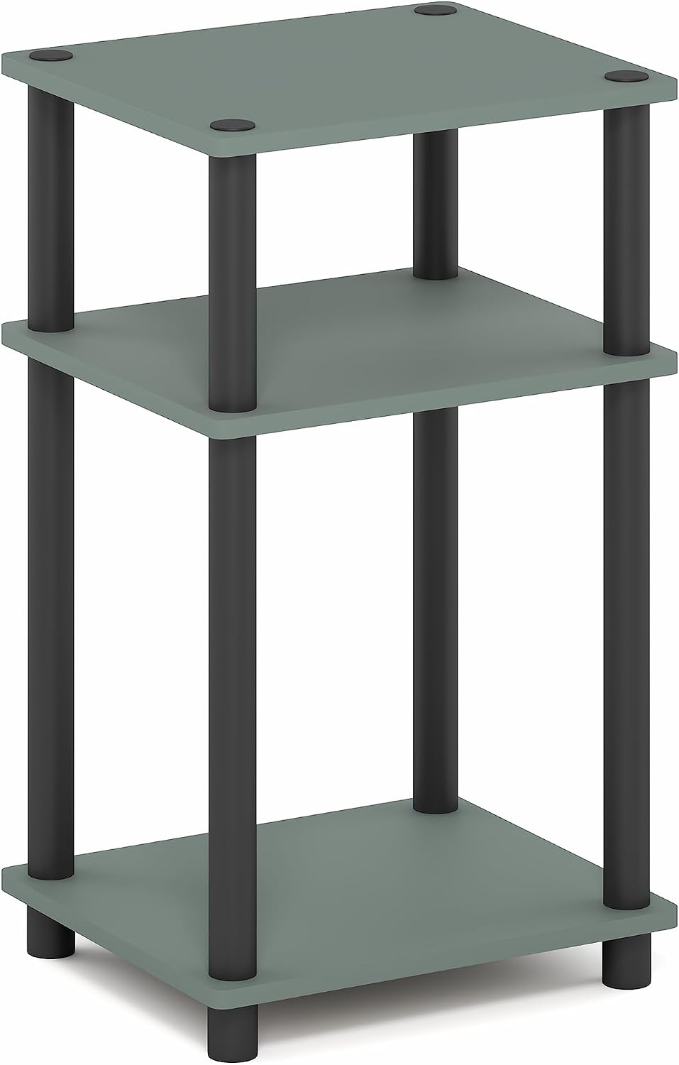 Furinno JUST Side Table, 3-Tier End Table, Open Shelves Night Stand, Bedside Table, Toolless Assembly, for Living Room, Bedroom, Bathroom, Sage Green