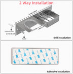 Hair Dryer Holder Wall Mounted, Hair Tool Organizer Wall Mount for Bathroom, Stainless Steel Hair Dryer Holder, Blow Dryer Holder Adhesive/Drilling Hair Dryer and Straightener Holder UEMUSI