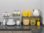 Expandable Cabinet Shelf Organizer Riser for Kitchen Pantry Cupboard Under Sink Countertop,kitchen cabinet shelf (white)