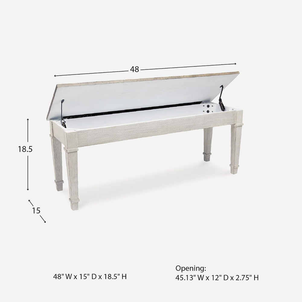 Signature Design by Ashley Skempton Farmhouse Storage Bench, Distressed Finis...