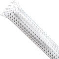 Braided Cable Sleeving, PET Expandable Braided Cable Sleeve, Flexible Mesh Sleeving Cord Management for Audio Video and Other Home Device, Cord Protector from Pets (White Silver, 1/8" x 25ft)