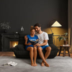 Bean Bag Chairs for Adults, Memory Foam Couch Loveseat Sofa Chair, Soft Teddy Material Cozy Comfy Reading Nook Chairs, Floor Chair for Living Room Bedroom Office(Black)