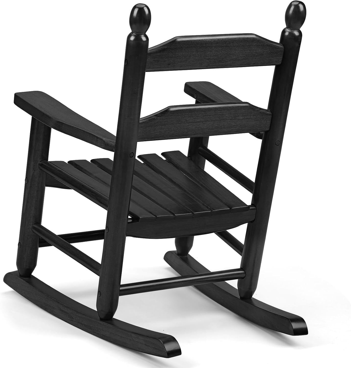 GnL Recsports Child's Wood Porch Rocker - Perfect for Indoor or Outdoor All Weather Rocker for Garden, Lawn, Balcony, Backyard and Patio Use - Suitable for 3-7 Years Old (Black)