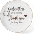 HOME SMILE Christmas Mother Day Birthday Gifts for Godmother Ring Dish Jewelry Tray-Godmother Gifts from Godchild-Godmothers Are Blessing,Thank You for Being Mine