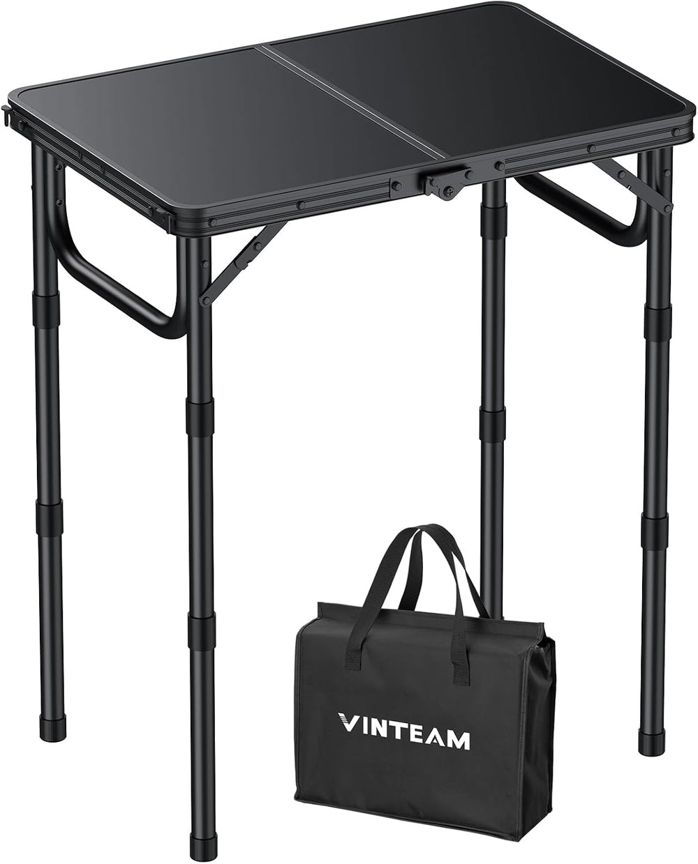 VINTEAM Camping Folding Table with Adjustable Height, Lightweight Portable Ou...