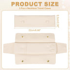 uxcell 3 Pcs Microfiber Necklace Travel Case, Necklace Pouch Storage Bag Microfiber Jewelry Travel Organizer Tangle Free for Women Gift, White