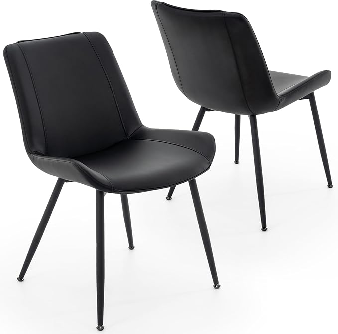 Brage Living Dining Chairs Set of 2, PU Leather Modern Armless Kitchen Dining...