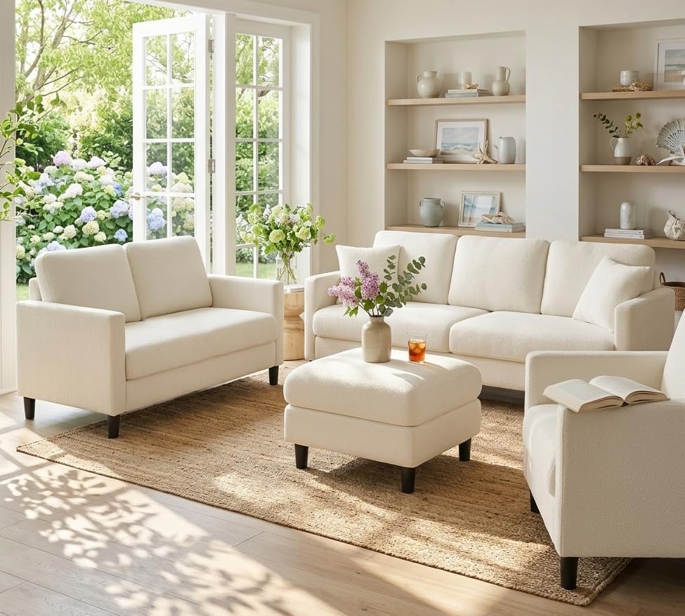 Welzona Couches for Living Room, 83"Teddy Sofa Couch, Sofas for Living R...