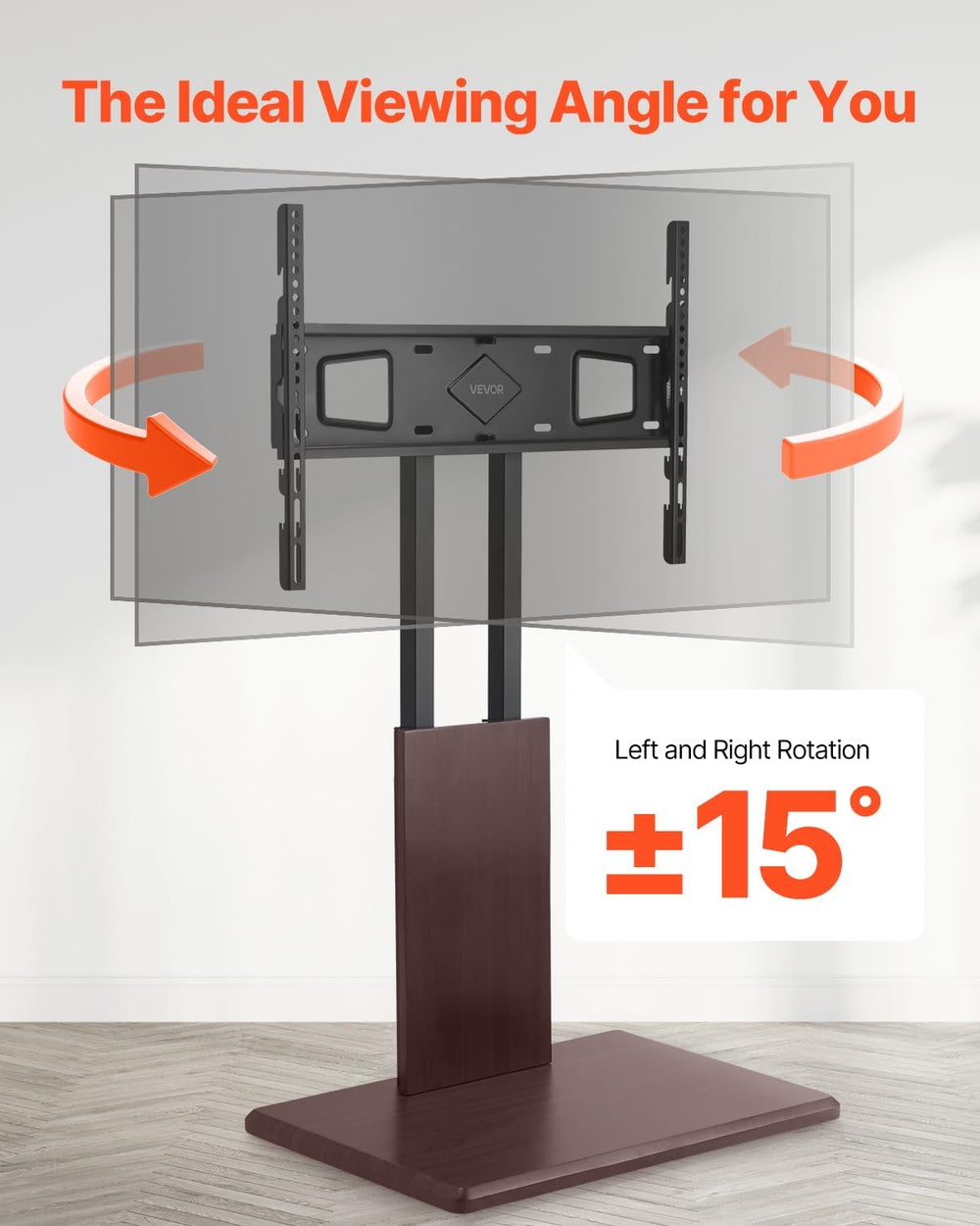 VEVOR Universal TV Stand, Table Top TV Stand for 32-70 inch Screens, Swivel a...