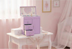 VLANDO Musical Jewelry Box, Upright Rectangular, Purple | Spinning Ballerina, For Necklaces, Rings and Hair Accessories, Jewelry Box Organizer, Gift for Girls and Kids