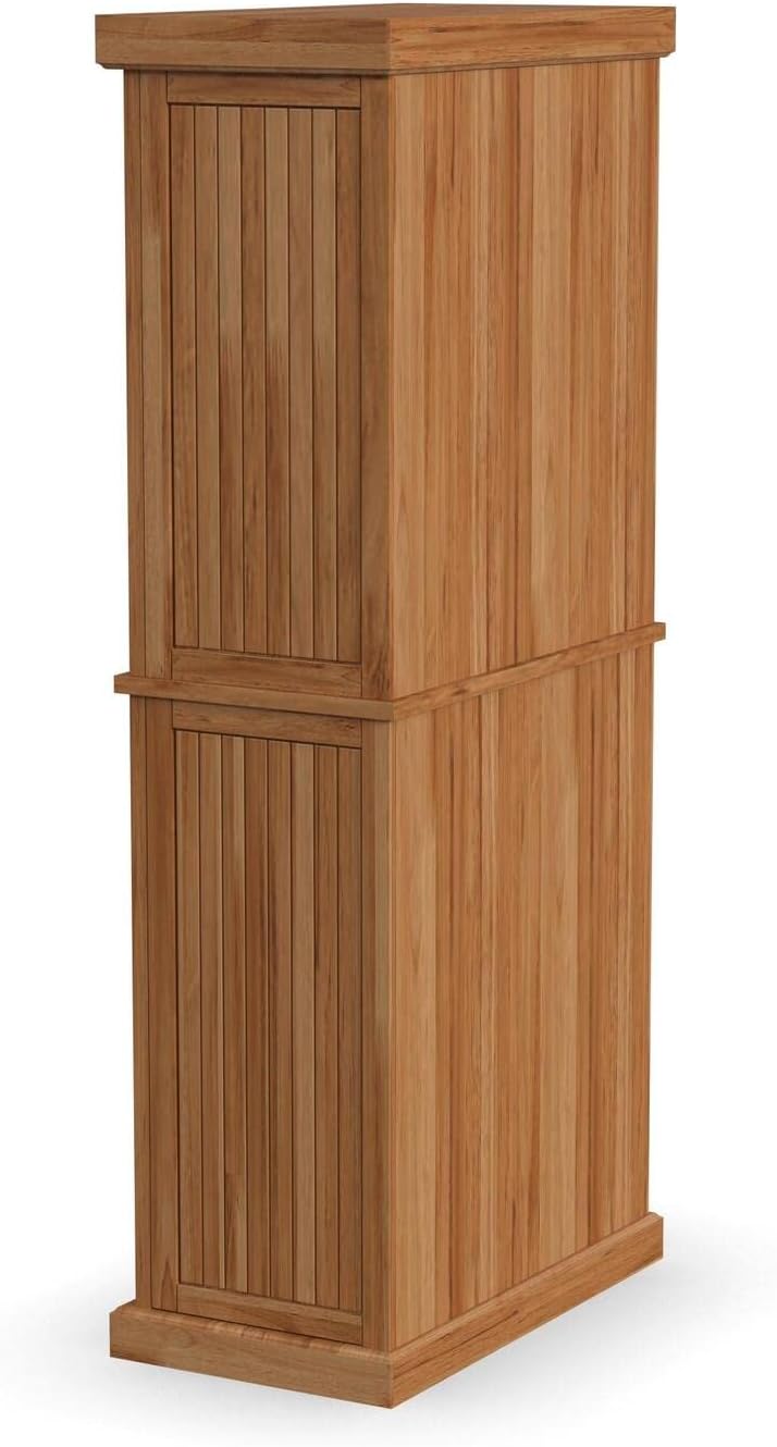 Homestyles Nantucket Natural Wood Pantry with Four Doors