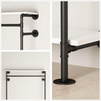 Industrial Pipe Clothing Racks with Shelves, Wall Mounted Clothes Rack for Hanging Rods, Heavy Duty Black Clothing Racks With Three Shelves Retail Display Garment Rack for Home