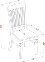 East West Furniture QUWE5-BMK-W 5 Piece Kitchen Table & Chairs Set Includes a Rectangle Dining Room Table with Butterfly Leaf and 4 Dining Chairs, 40x78 Inch, Buttermilk & Cherry
