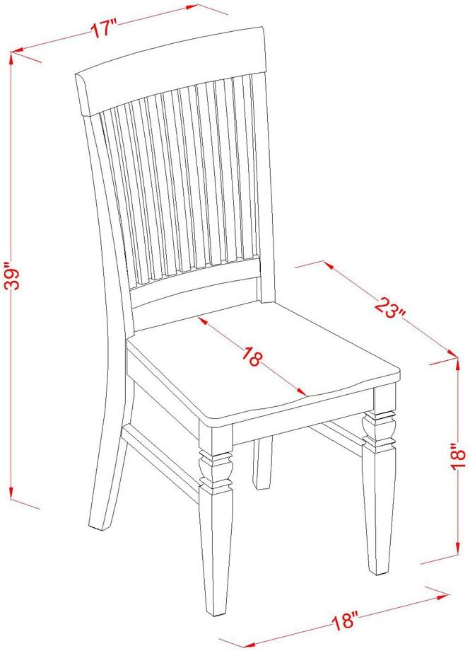 East West Furniture QUWE5-BMK-W 5 Piece Kitchen Table & Chairs Set Includes a Rectangle Dining Room Table with Butterfly Leaf and 4 Dining Chairs, 40x78 Inch, Buttermilk & Cherry