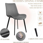 Dining Chairs, PU Leather Dining Chair, Dining Room Chair with Sturdy Metal Legs, Upholstered Seat Dinner Chairs Accent Side Chairs for Indoor Kitchen Living Room Restaurant(Grey, Set of 4)