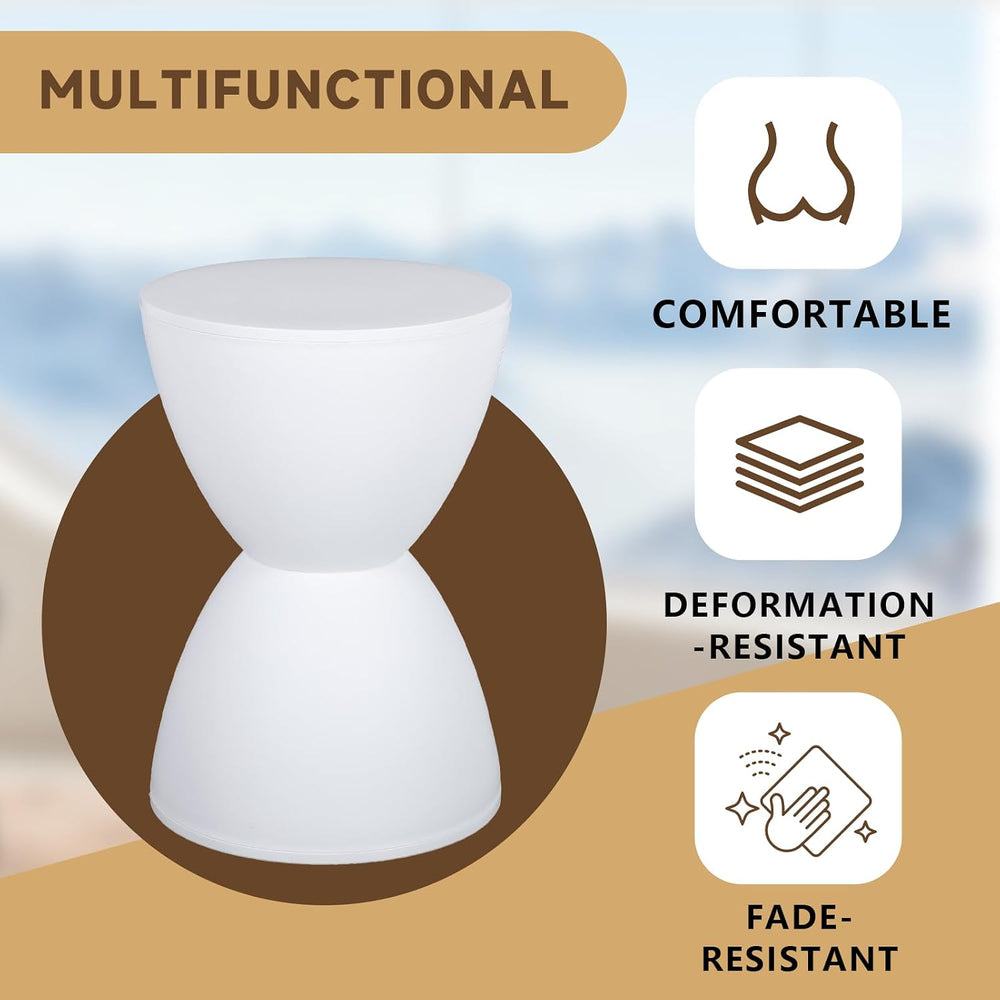Hourglass Shaped Stool, Modern Round End Table Indoor/Outdoor Stool or End Ta...
