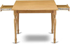 East West Furniture MZAV5-OAK-C 5 Piece Dinette Set for 4 Includes a Rectangle Dining Room Table with Dropleaf and 4 Linen Fabric Kitchen Dining Chairs, 36x54 Inch, Oak