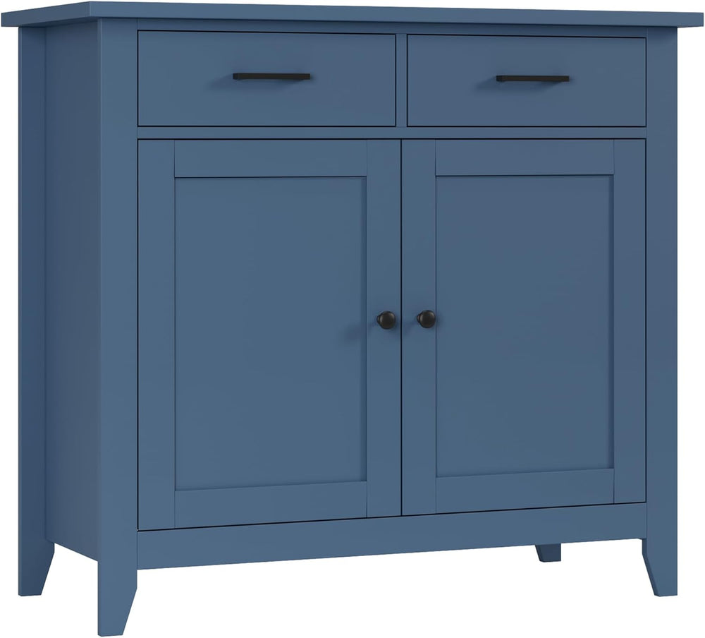HORSTORS Farmhouse Kitchen Storage Cabinet, Small Buffet, Coffee Bar, Blue