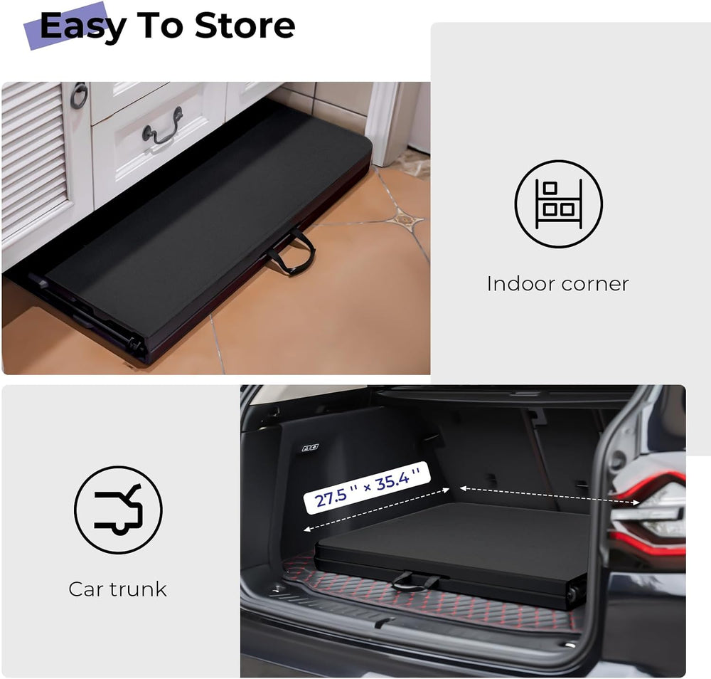Folding Table 6ft, Heavy Duty Portable Utility Table with Handle, Black | Fol...