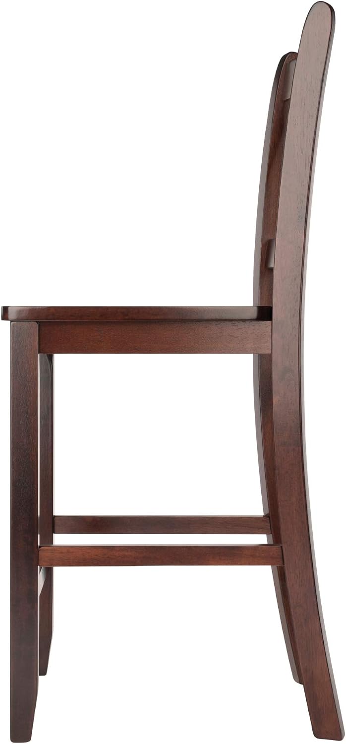 Winsome Lynnwood Collection 3 Piece Drop Leaf Table with 2 Counter V-Back Sto...