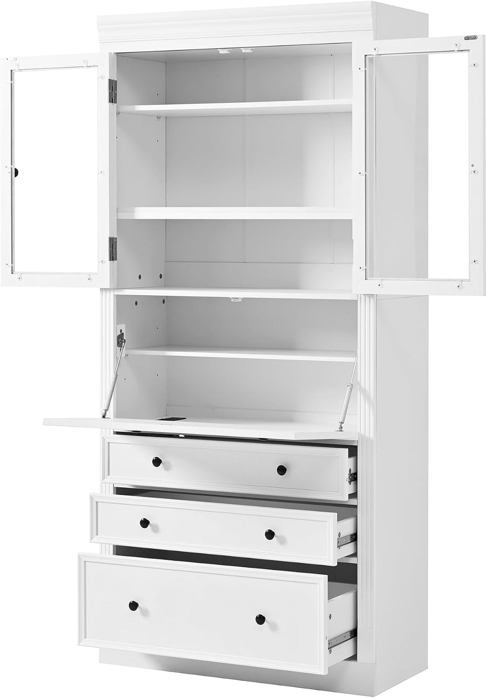 Freestanding Kitchen Pantry Storage Cabinet,Multifunctional Cupboard with 3 D...