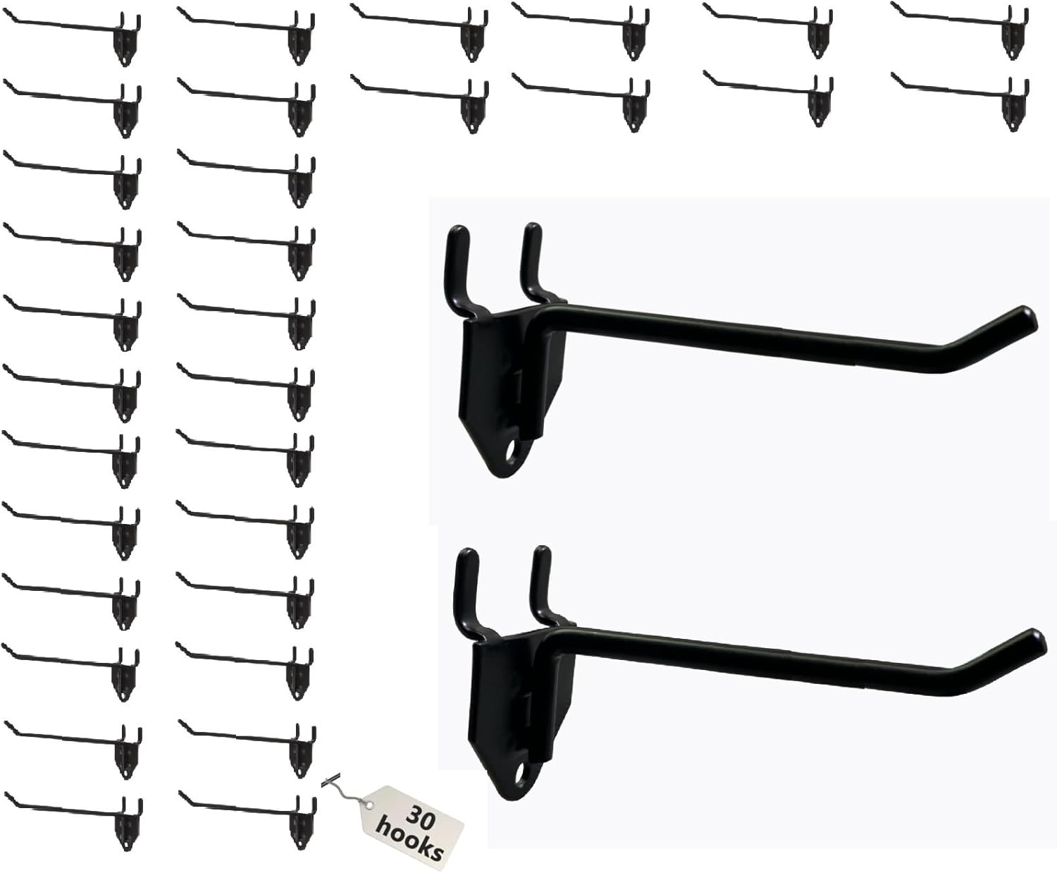 Eastern Tree 30 Packs 6" Metal Pegboard Hooks, Standard Peg Board Hooks is Fit to Standing Pegboard Display and Pegboard Panels