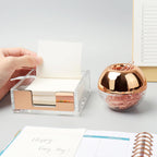 NatSumeBasics Rose Gold Paper Clip Holder Magnetic Paper Clips Dispenser with 100pcs Paperclips for Desk Office School Home Organizers Accessories Gift Idea