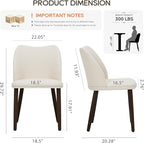 COLAMY Upholstered Dining Chairs Set of 4, Modern Fabric Dining Room Kitchen Side Chair with Padded Seat and Wood Legs for Restaurant/Cafe, Beige