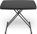 Folding Table 30 Inch - Small Desk Adjustable Height TV Tray for Laptop, Couch, Camping - Heavy Duty Utility Foldable Table for Small Spaces, No Assembly Required, Black Granite