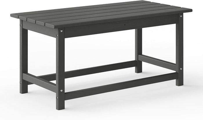 WestinTrends Malibu Outdoor Poly Lumber Coffee Table, 35.25" x 17.5", Gray