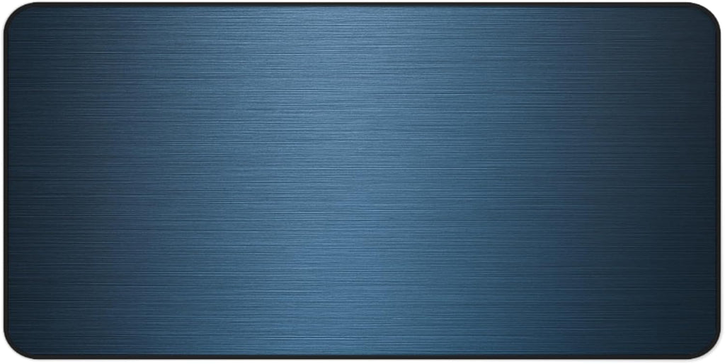 Brushed Metal Texture Desk Mat - Extended Mouse Pad & Desk Pad, Neoprene Surface, Non-Slip Rubber Base, Stitched Edges, Desk Protector for Keyboard & Mouse, Sizes 12x18/12x22/16x32 (Blue, 16x32)