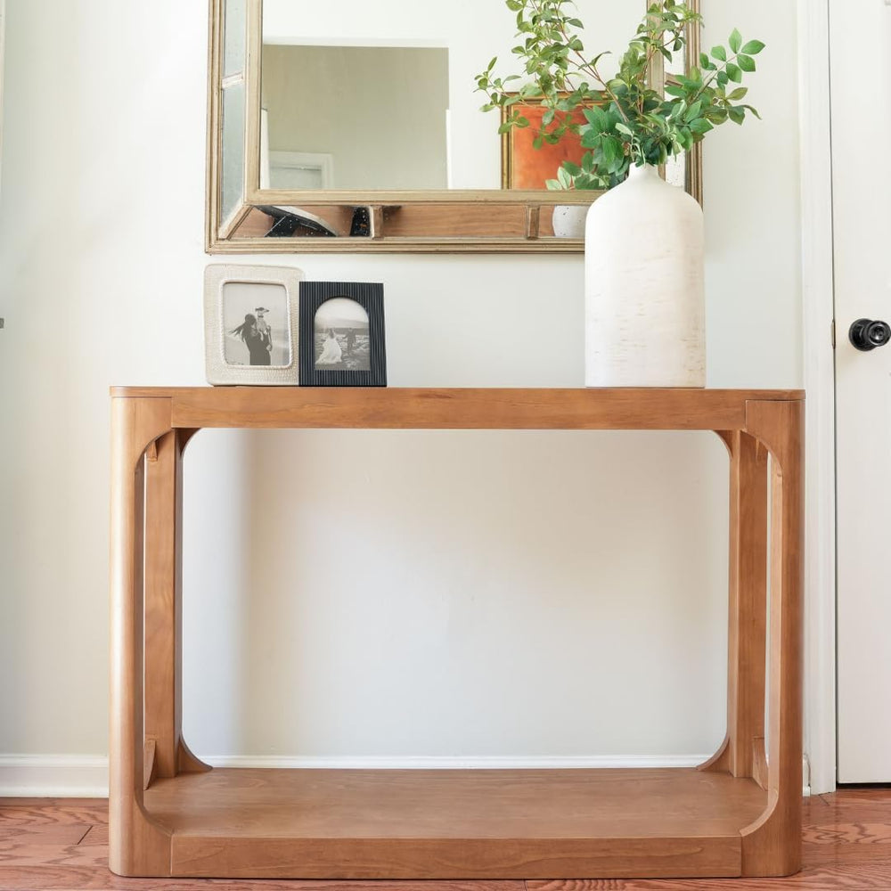 Plank+Beam Forma Console Table, with Shelf, 46 Inch, Pecan