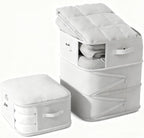 2 Pack Space Saving Comforter Storage Bag with Handle, 3-Layer Compression Blanket Storage Bags Adjustable In 3 Sizes (142L, 107L, 71L), Washable Bedding Organizer For Pillow Duvet Clothing Plush Toy
