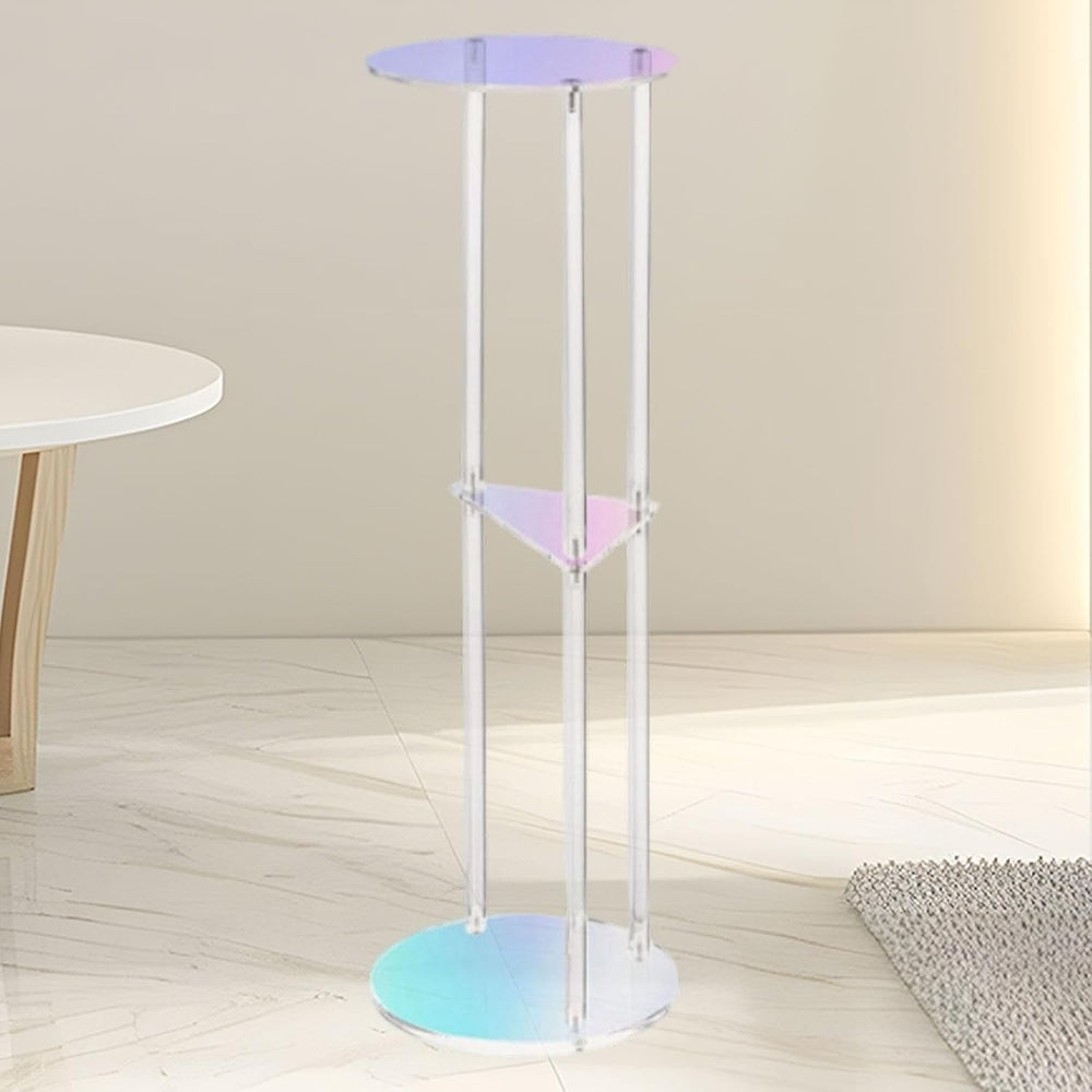 Acrylic Side Table, 3-Tier Modern End Table 20x20x60cm (7.9x7.9x23.6in) for B...
