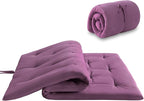 Japanese Floor Futon Mattress Full Size 54"x 80", Foldable Floor Bed Mattress, Portable Tatami Mat Sleeping Pad, Folding Futon Cushion, Roll Up Floor Lounger for Guest Room Dormitory (Purple)