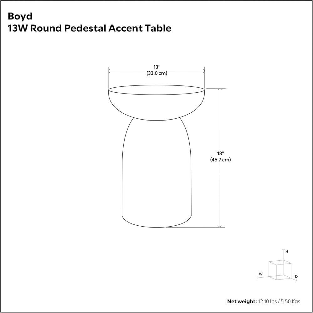SIMPLIHOME Boyd 13" Wide Solid Wood Round End Table in Black